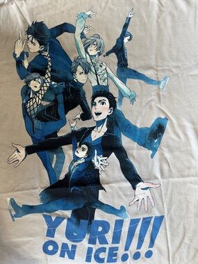 Yuri!!! on Ice Graphic Tee - Blue Character Print XL